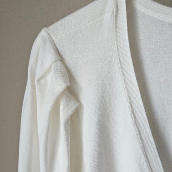 DANIELLE BERNSTEIN Puff‎ Sleeve Cropped Cardigan Ivory White Size 3X NEW - Picture 9 of 13